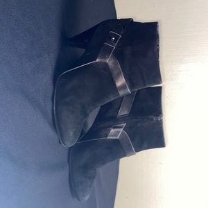 Cole Haan black suede booties Nike Air size 8B very comfortable